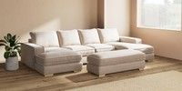 Large - U Shaped Double Chaise with Footstool