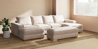 Large - U Shaped Double Chaise with Footstool