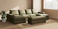 Large - U Shaped Double Chaise with Footstool