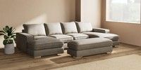 Large - U Shaped Double Chaise with Footstool