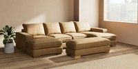 Large - U Shaped Double Chaise with Footstool