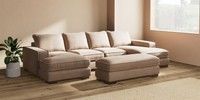 Large - U Shaped Double Chaise with Footstool