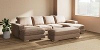 Large - U Shaped Double Chaise with Footstool