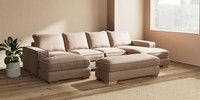 Large - U Shaped Double Chaise with Footstool