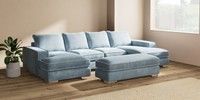 Large - U Shaped Double Chaise with Footstool