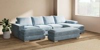 Large - U Shaped Double Chaise with Footstool