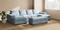 Large - U Shaped Double Chaise with Footstool