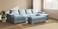 Large - U Shaped Double Chaise with Footstool