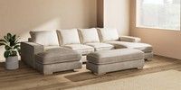 Large - U Shaped Double Chaise with Footstool