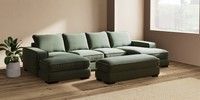 Large - U Shaped Double Chaise with Footstool