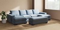 Large - U Shaped Double Chaise with Footstool