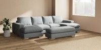 Large - U Shaped Double Chaise with Footstool