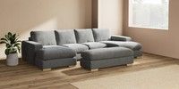 Large - U Shaped Double Chaise with Footstool