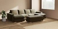 Large - U Shaped Double Chaise with Footstool