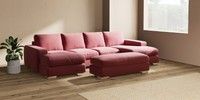 Large - U Shaped Double Chaise with Footstool
