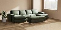 Large - U Shaped Double Chaise with Footstool