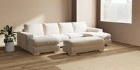 Large - U Shaped Double Chaise with Footstool