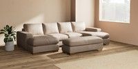 Large - U Shaped Double Chaise with Footstool