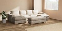 Large - U Shaped Double Chaise with Footstool