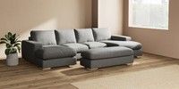 Large - U Shaped Double Chaise with Footstool