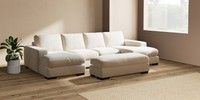 Large - U Shaped Double Chaise with Footstool