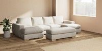 Large - U Shaped Double Chaise with Footstool