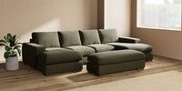 Large - U Shaped Double Chaise with Footstool