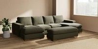Large - U Shaped Double Chaise with Footstool