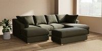 Large - U Shaped Double Chaise with Footstool