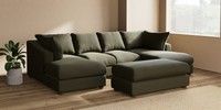 Large - U Shaped Double Chaise with Footstool