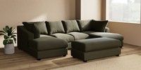 Large - U Shaped Double Chaise with Footstool