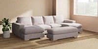 Large - U Shaped Double Chaise with Footstool