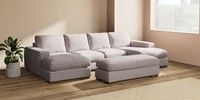 Large - U Shaped Double Chaise with Footstool