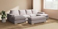 Large - U Shaped Double Chaise with Footstool