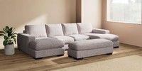 Large - U Shaped Double Chaise with Footstool