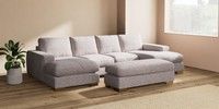 Large - U Shaped Double Chaise with Footstool