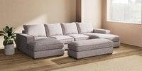 Large - U Shaped Double Chaise with Footstool
