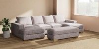 Large - U Shaped Double Chaise with Footstool