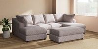 Large - U Shaped Double Chaise with Footstool