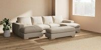 Large - U Shaped Double Chaise with Footstool