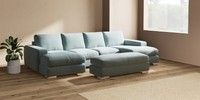 Large - U Shaped Double Chaise with Footstool