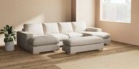 Large - U Shaped Double Chaise with Footstool