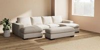 Large - U Shaped Double Chaise with Footstool