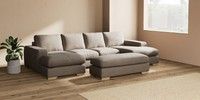 Large - U Shaped Double Chaise with Footstool