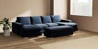 Large - U Shaped Double Chaise with Footstool
