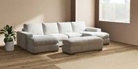 Large - U Shaped Double Chaise with Footstool