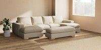 Large - U Shaped Double Chaise with Footstool