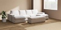 Large - U Shaped Double Chaise with Footstool
