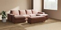 Large - U Shaped Double Chaise with Footstool