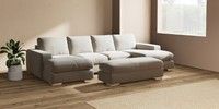 Large - U Shaped Double Chaise with Footstool